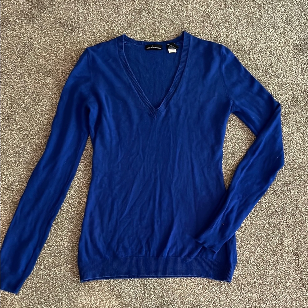 Moda International Blue V-Neck Sweater